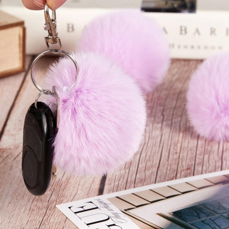 Homtable 12 Pcs Small Faux Fur Pom Pom Balls 2.75 in Fur Fluffy Pompom Ball with Elastic Loop for Hats, Shoes, Scarves, Gloves, Bags, Key Chain Charms Accessories, 2 3/4 inches (Violet) - Image 3